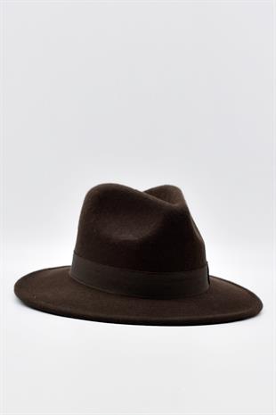 Indiana Jones Erkek Yün Keçe Fötr Şapka Kahve