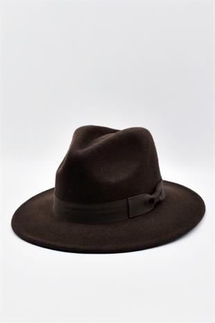 Indiana Jones Erkek Yün Keçe Fötr Şapka Kahve