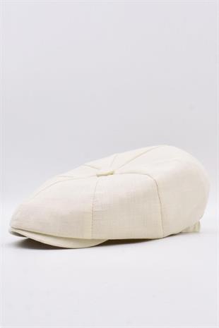 English Style London Flat Cap Hat Cream