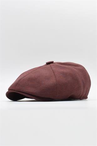 English Style London Flat Cap Hat Burgundy