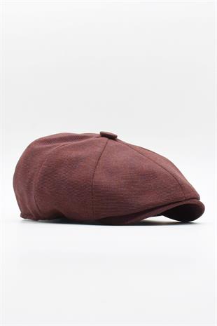 English Style London Flat Cap Hat Burgundy