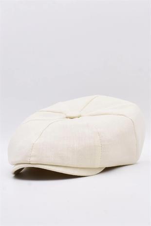 English Style London Flat Cap Hat Cream