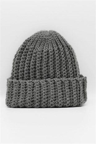 Womens Anthrachite Handmade Mohair Winter Beanie