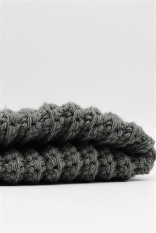 Womens Anthrachite Handmade Mohair Winter Beanie