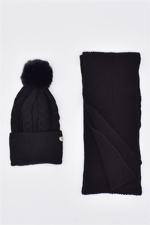 Womens Scarf Beanie Set Gİft Boxed 2x Pack Set