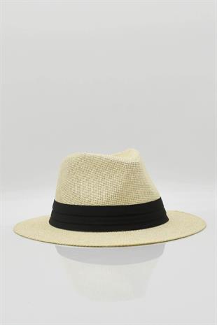 Kadın Bej Kovboy Hasır Plaj Şapkası