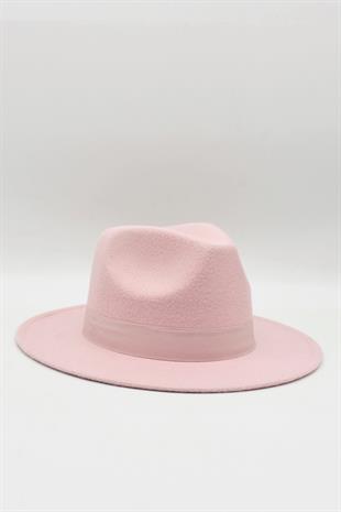 Kadın Boater Somon Kovboy Panama Fötr Şapka