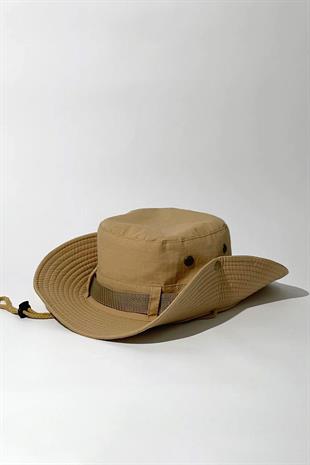 Kadın Camel Güneş Koruyucu Kovboy Safari Şapkası