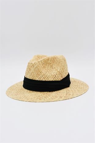 Kadın Camel Örgü Hasır Şapka