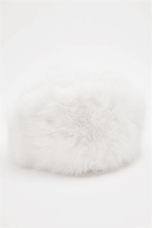 Womens Cossack Kalpak Teddy White Hat