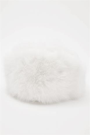 Womens Cossack Kalpak Teddy White Hat