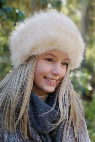 Womens Cossack Kalpak Teddy Hat-Cream