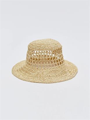 Womens Natural Knit Straw Hat Beach Hat