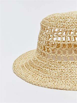 Womens Natural Knit Straw Hat Beach Hat