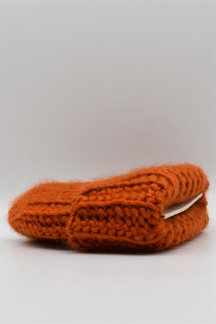 Womens Handmade Brick Color Winter Docker Beanie