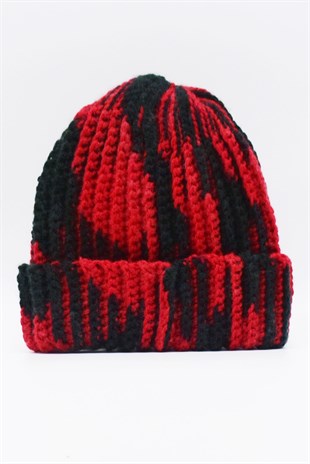 Womens Handmade Red Beanie