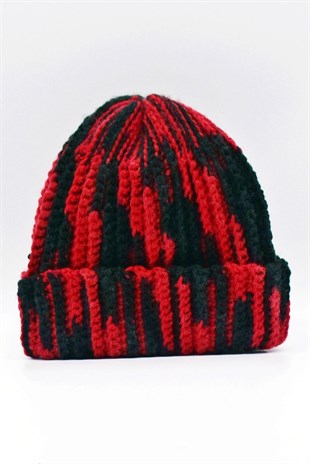 Womens Handmade Red Beanie