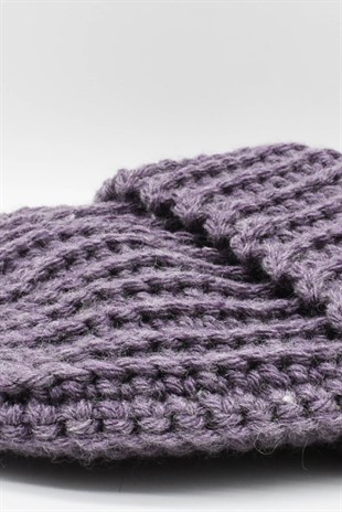 Womens Handmade Winter Beanie Orchid