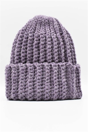 Womens Handmade Winter Beanie Orchid