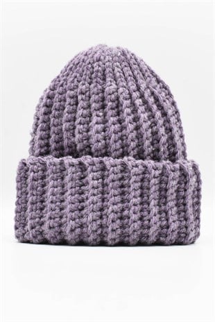 Womens Handmade Winter Beanie Orchid