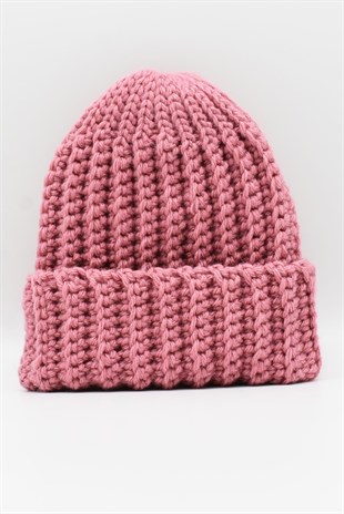 Womens Handmade Winter Beanie Rose