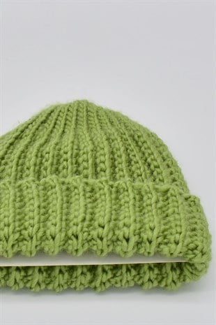 Womens Handmade Winter Beanie Green