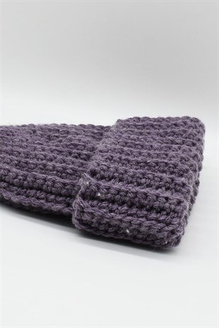 Womens Handmade Winter Beanie Orchid