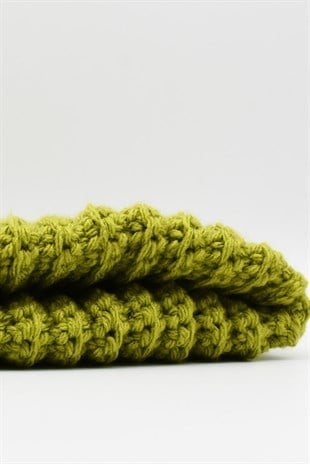 Womens Handmade Winter Beanie Pistachio Green