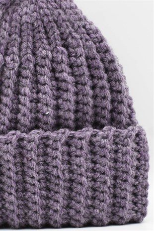 Womens Handmade Winter Beanie Orchid
