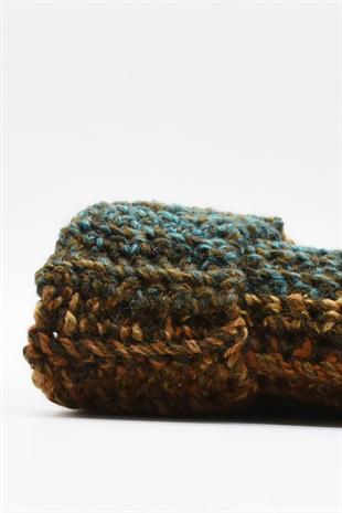 Womens Handmade Winter Beanie Brown Hat