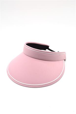 Kadın Geniş Siperli Pembe Vizör Şapka Uv Koruyucu Siperlik