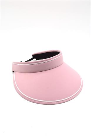 Kadın Geniş Siperli Pembe Vizör Şapka Uv Koruyucu Siperlik