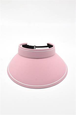 Kadın Geniş Siperli Pembe Vizör Şapka Uv Koruyucu Siperlik