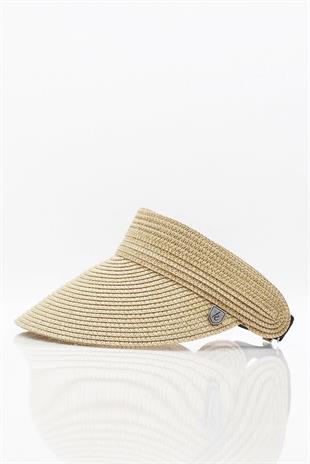 Kadın Geniş Siperli Vizör Hasır Plaj Şapkası