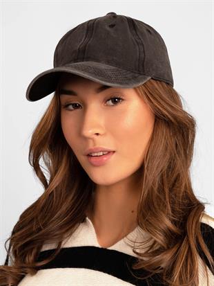 Womens Grey Washed Vintage Cap Hat