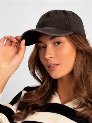 Womens Grey Washed Vintage Cap Hat