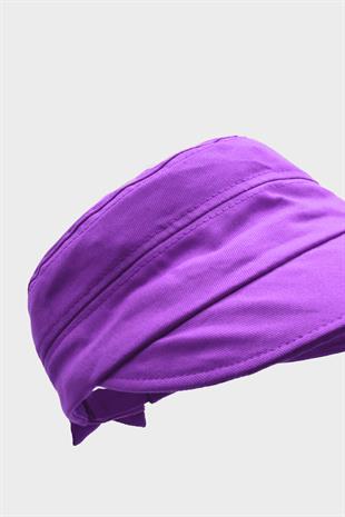 Womens Sun Protect Wide Cotton Hat - Purple