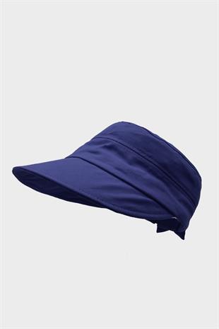 Womens Sun Protect Wide Cotton Hat - Navy