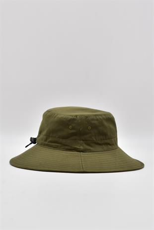 Kadın Haki Outdoor Şapka İpli Bucket Safari Şapkası