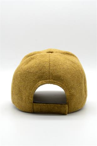 Womens Mustard Winter Baseball Cap Hat
