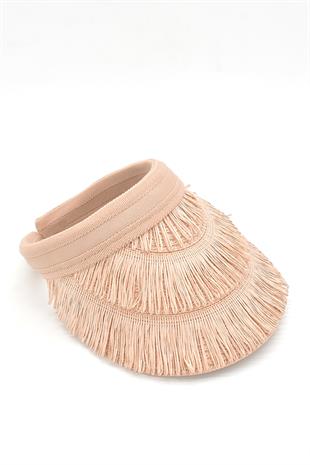 Womens Straw Hairaklı Boho Visor Hat Pink SS24