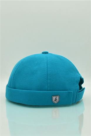 Womens Hipster Folded Cap Light Blue Docker Hat