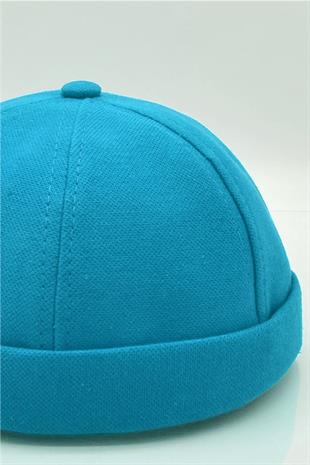 Womens Hipster Folded Cap Light Blue Docker Hat