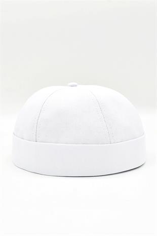 Womens Hipster Folded Cap White Docker Hat