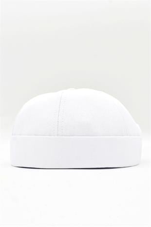 Womens Hipster Folded Cap White Docker Hat