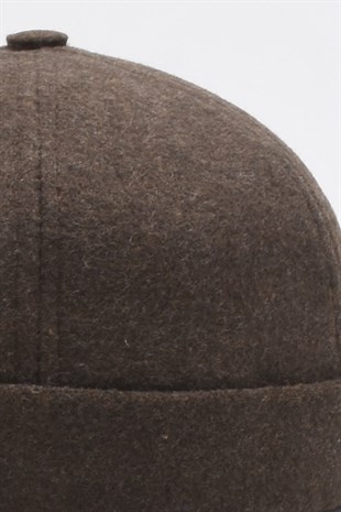 Womens Hipster Folded Cap Docker Winter Hat-Brown