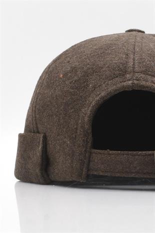 Womens Hipster Folded Cap Docker Winter Hat-Brown