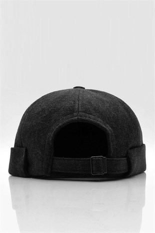 Womens Hipster Folded Cap Docker Winter Hat-Black