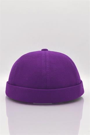 Womens Hipster Folded Cap Purple Docker Hat