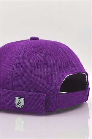 Womens Hipster Folded Cap Purple Docker Hat